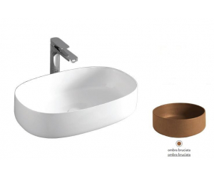 Раковина ArtCeram Cognac Countertop COL003 19; 00, накладная, цвет - ombra bruciata, 55 х 35 х 14,5 см