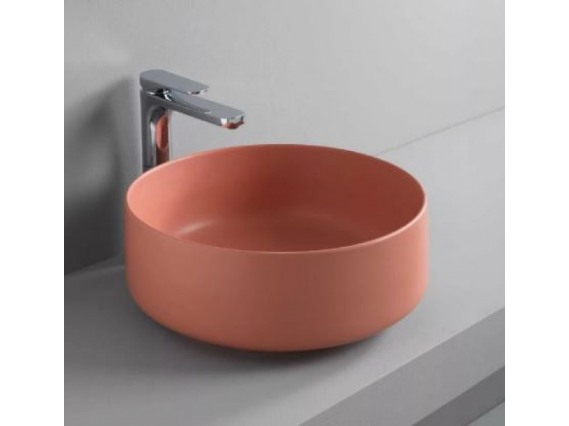 Купить Раковина ArtCeram Cognac Countertop COL001 14; 00, накладная, цвет - rosso corallo (красный коралл), 42 х 42 х 16 см