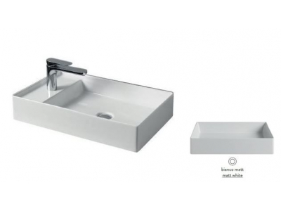 Раковина ArtCeram Scalino 60 SCL003 05; 00, накладная, цвет - белый матовый, 60 х 38 х 11,5 см