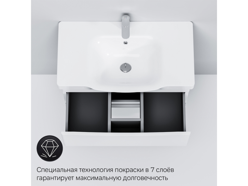 Купить Тумба под раковину Am.Pm Like 80 подвесная, белый глянец M80FHX0802WG