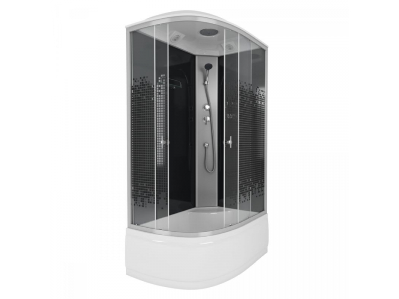 Купить Душевая кабина Niagara Eco NG- 7510-14 BLACK L/R, 120 x 80 см, стекло мозаика