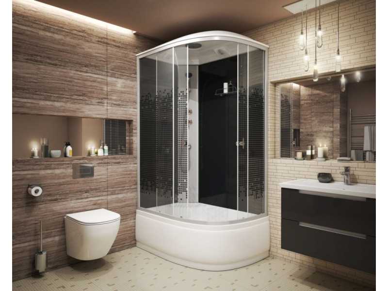 Купить Душевая кабина Niagara Eco NG- 7510-14 BLACK L/R, 120 x 80 см, стекло мозаика