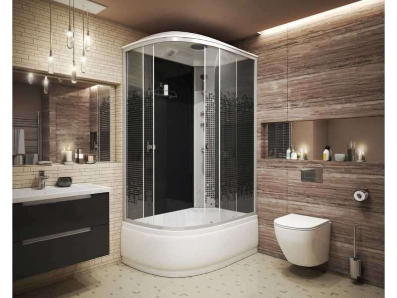 Купить Душевая кабина Niagara Eco NG- 7510-14 BLACK L/R, 120 x 80 см, стекло мозаика