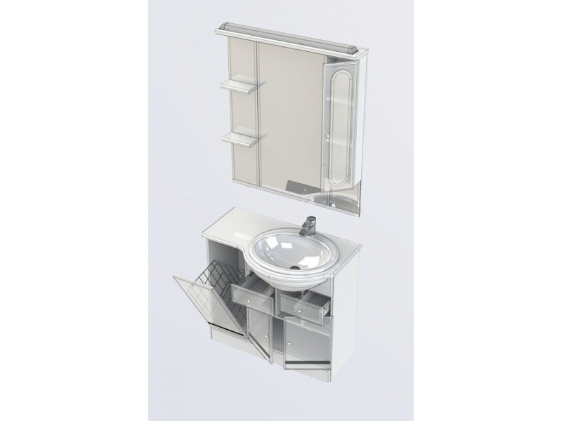Купить Тумба под раковину Aquanet Марсель 90 L/R с бельевой корзиной (100304/100305)