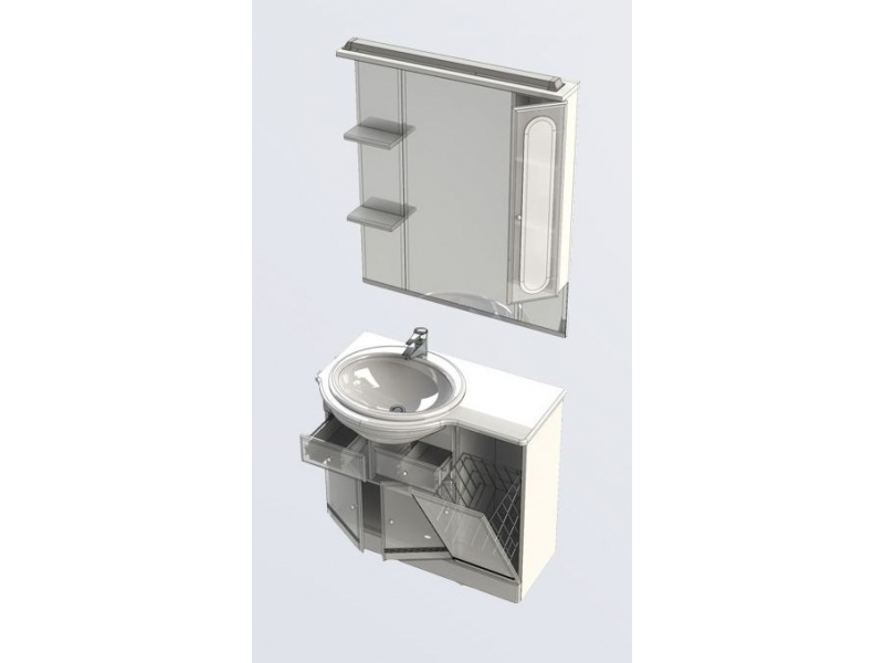 Купить Тумба под раковину Aquanet Марсель 90 L/R с бельевой корзиной (100304/100305)