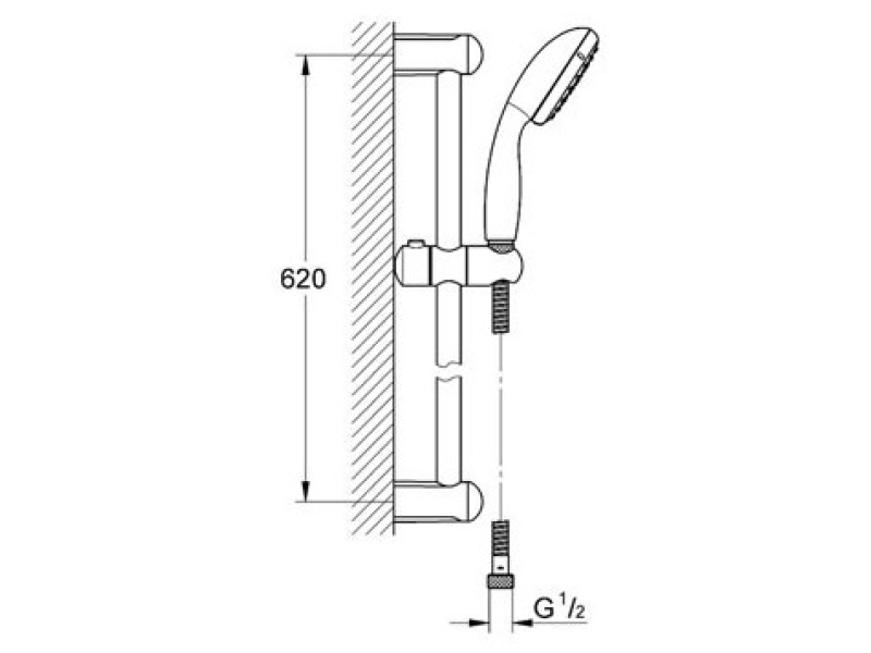 Купить Душевой комплект Grohe BauClassic 124404 (гарнитур для ванны хром 3в1)