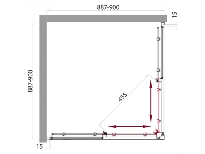 Купить Душевой уголок BelBagno UNO-195-A-2-90-C-Cr, 90 х 90 х 195 см, профиль хром, стекло прозрачное