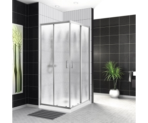 Душевой уголок BelBagno 100 х 100 х 195 см, профиль хром, стекло шиншилла, UNO-195-A-2-100-CH-CR