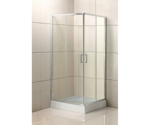 Душевой уголок BelBagno UNO-195, 95 х 95 х 195 см, стекло рифленое, профиль хром, UNO-195-A-2-95-P-Cr