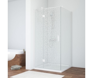 Душевой уголок Vegas Glass AFP-Fis, 100 x 90 x 190 см, профиль белый, стекло фея
