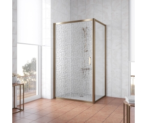 Душевой уголок Vegas Glass ZP+ZPV, 100 x 70 x 190 см, профиль бронза, стекло фея