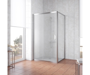 Душевой уголок Vegas Glass ZP+ZPV, 100 x 70 x 190 см, профиль глянцевый хром, стекло ретро