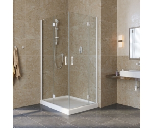 Душевой уголок Vegas Glass AFA-F Lux, 100 x 90 x 199.5 см, профиль белый, стекло прозрачное