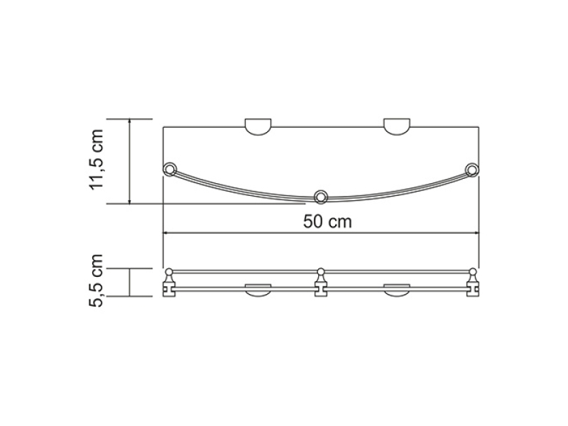 Купить Полка WasserKraft Kammel, стеклянная, K-8344