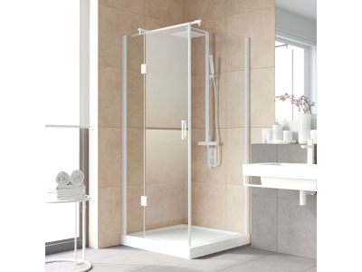 Душевой уголок Vegas Glass AFP-Fis Lux, 120 x 120 x 199.5 см, профиль белый, стекло прозрачное