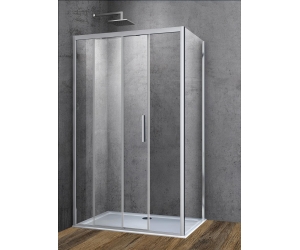 Душевой уголок Vincea Soft VSR-3SO 110 x 100 см прямоугольный, дверь раздвижная, стекло прозрачное, хром, VSR-3SO1011CL
