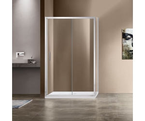 Душевой уголок Vincea Garda VSR-1G8010CL, 100 x 80 см, прямоугольный, дверь раздвижная, стекло прозрачное, хром