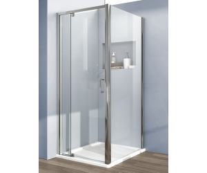 Душевой уголок Vincea Intra VSR-1I901090CL, 90/100 x 90 см, прямоугольный, дверь распашная, стекло прозрачное, хром