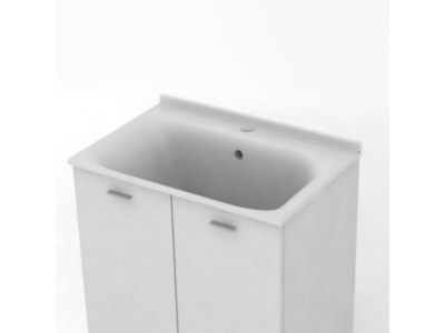 Хозяйственная раковина Kerasan Aquadom 029301*1, 75 x 50 см, 1 отверстие, без тумбы и сифона 7535, белый