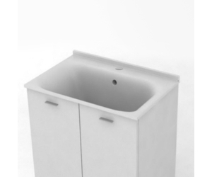 Хозяйственная раковина Kerasan Aquadom 029301*1, 75 x 50 см, 1 отверстие, без тумбы и сифона 7535, белый