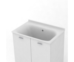 Хозяйственная раковина Kerasan Aquadom 029201*0, 60 x 50 см, без отверстия, без тумбы и сифона 7535, белый