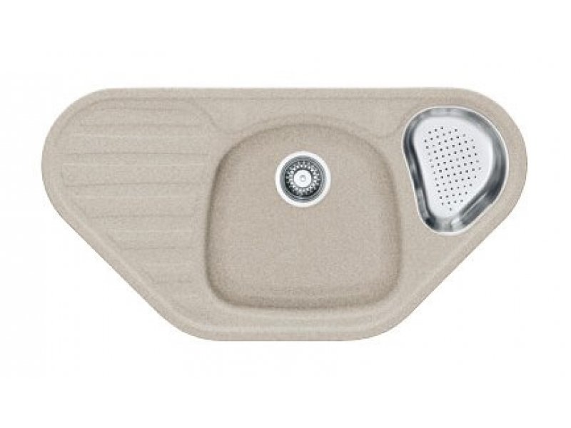 Купить Мойка угловая Franke CALYPSO COG 651 E, 114.0185.001, гранит, установка сверху, цвет сахара, 96*50 см