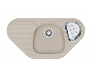 Мойка угловая Franke CALYPSO COG 651 E, 114.0185.001, гранит, установка сверху, цвет сахара, 96*50 см
