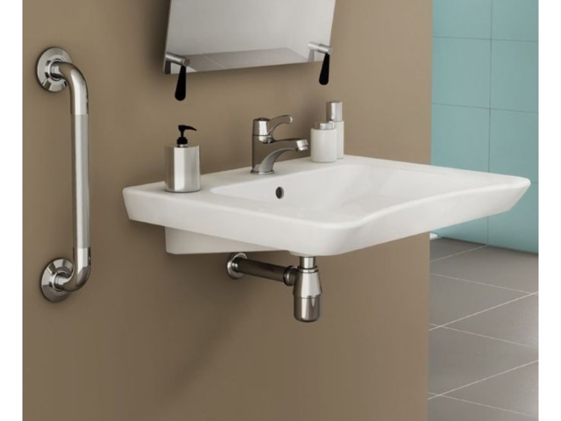 Купить Раковина Vitra S20 5291B003-0012 65 см, подвесная, без отверстия для смесителя, с переливом