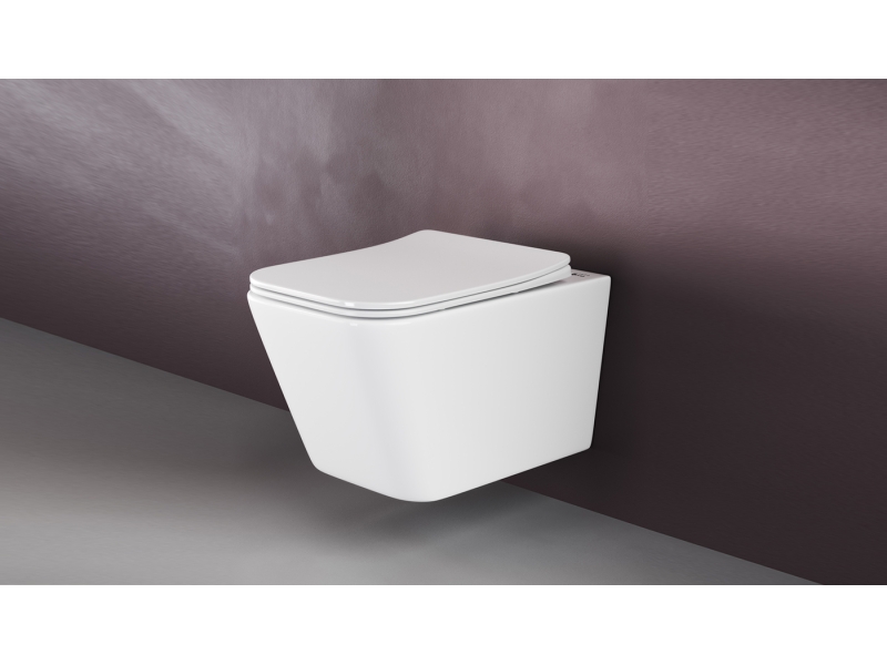 Купить Подвесной безободковый унитаз Ceramica Nova Metric Rimless, крышка микролифт, CN3007