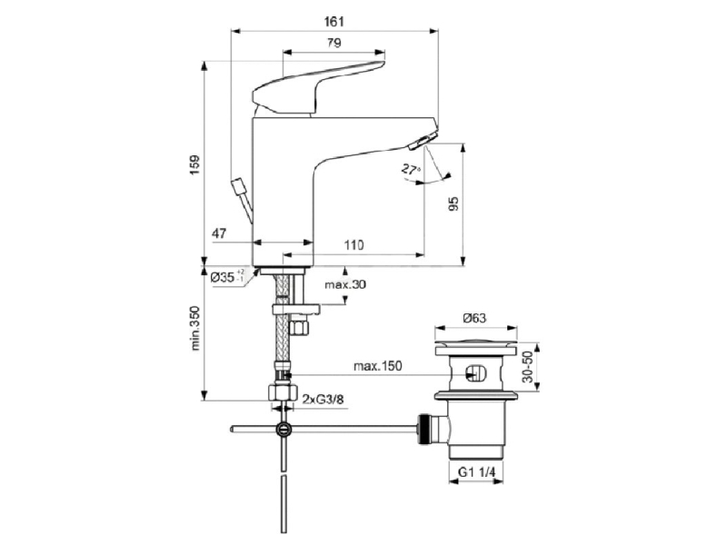 Купить Набор смесителей для ванной Ideal Standard «Ceraflex 3 в 1» BD001AA, хром