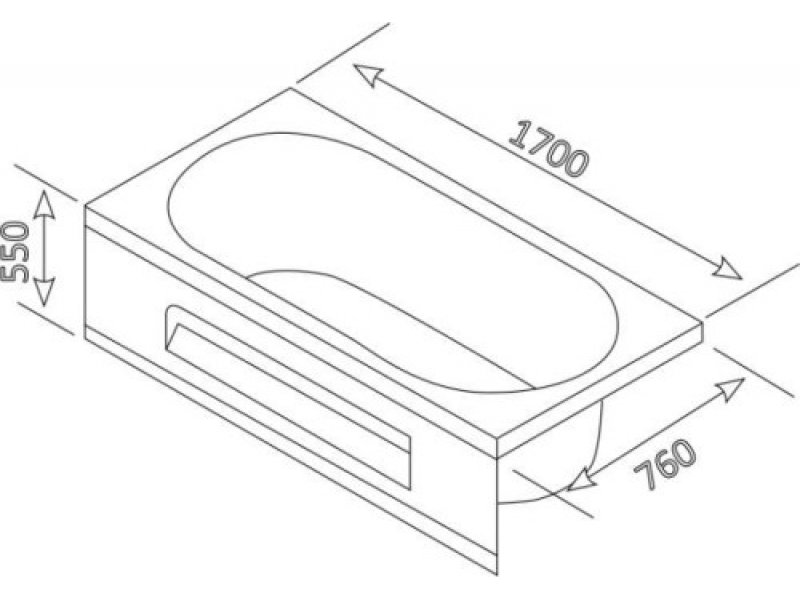 Купить Ванна акриловая Appollo, TS-1702Q с ручками, 170 х 75 см
