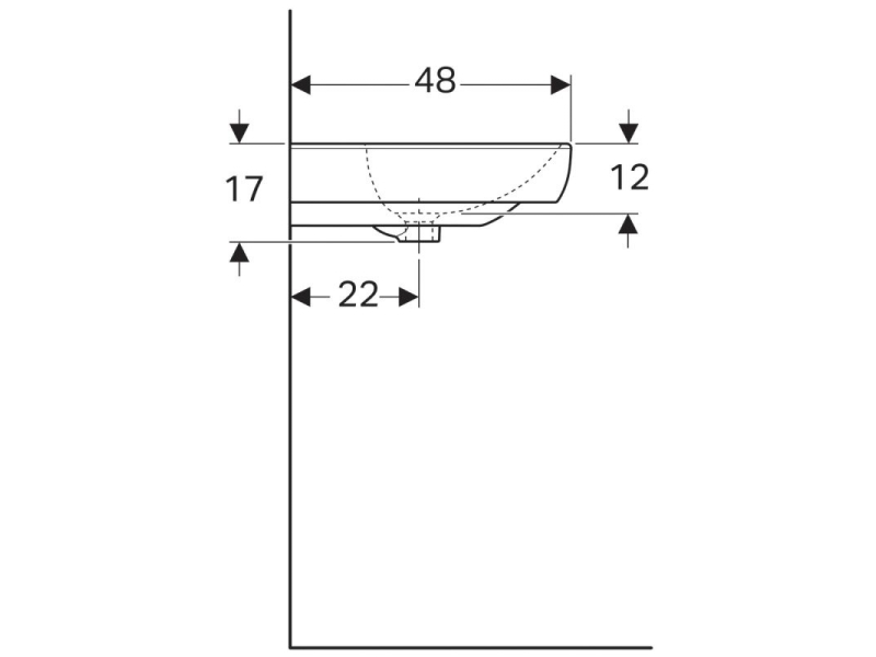 Купить Раковина Geberit Smyle 500.230.01.1, 65 х 48 см, белая