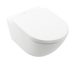 Подвесной унитаз Villeroy&Boch Subway 3.0, технология TwistFlush, крышка QuickRelease, микролифт, 4670TS01, альпийский белый