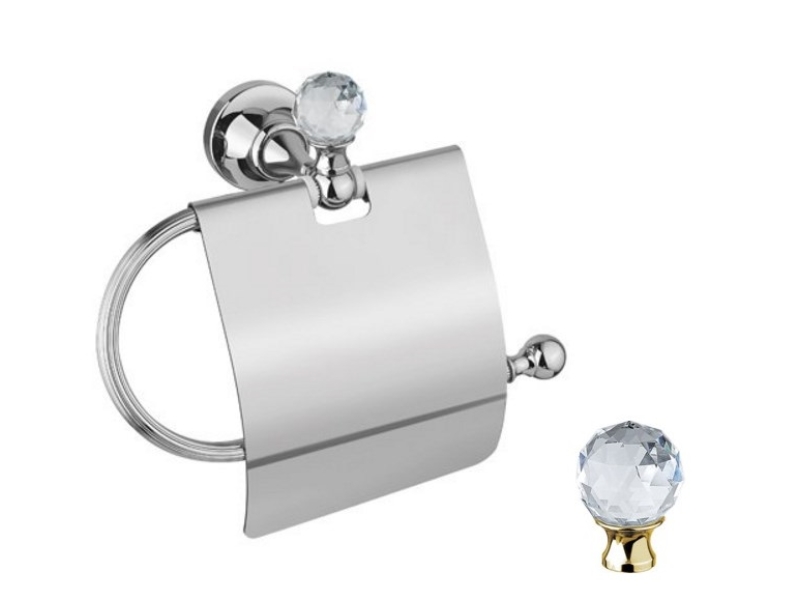 Купить Бумагодержатель Cezares Olimp TRH-01-Sw цвет хром, ручки Swarovski