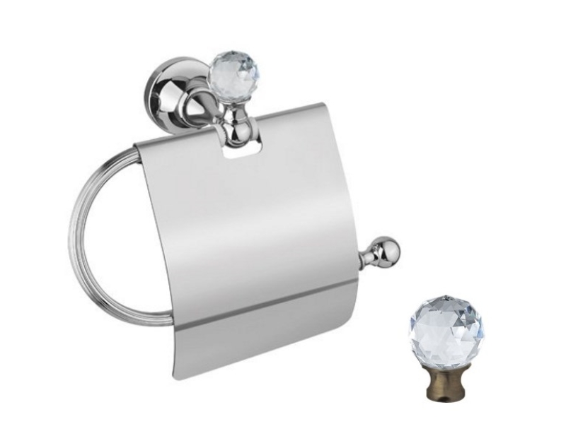 Купить Бумагодержатель Cezares Olimp TRH-01-Sw цвет хром, ручки Swarovski