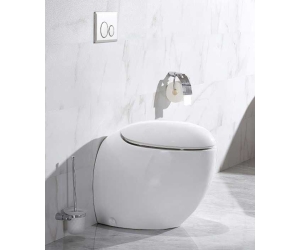 Приставной унитаз CeramaLux 1005 39 х 57 х 46.5 см безободковый, сиденье DP, Soft Close, белый
