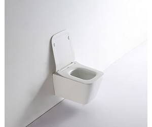 Подвесной унитаз CeramaLux NS5170 34 x 51.5 x 36 см безободковый, сиденье ультратонкое, Soft Close, крышка микролифт