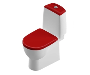 Напольный унитаз Sanita Luxe Best Color Motion Red, крышка микролифт, BSTSLCC07110522