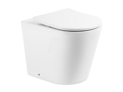 Приставной безободковый унитаз (чаша) BelBagno Flay-R, белый, P-trap BB1003CBR