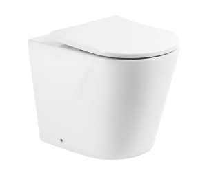 Приставной безободковый унитаз (чаша) BelBagno Flay-R, белый, P-trap BB1003CBR