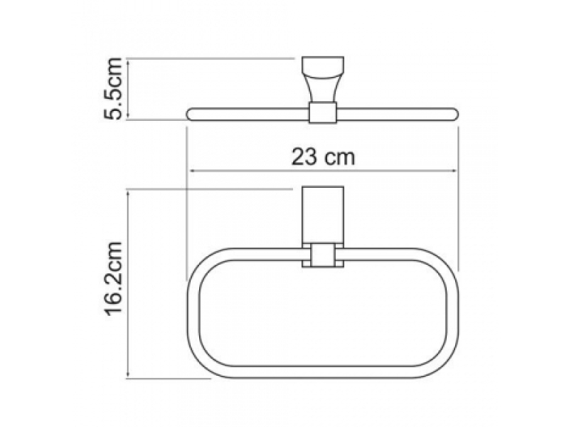Купить Полотенцедержатель кольцо WasserKRAFT Leine, 25 см, белый, K-5060W