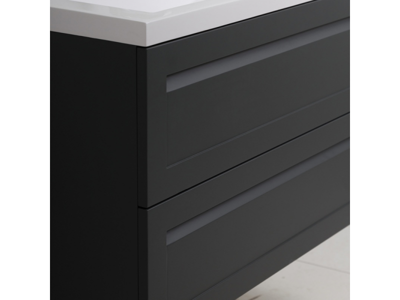 Купить Тумба под раковину Art&Max AM-Platino-900-2C-SO-GM, 90 x 49 x 55 см подвесная, серый матовый