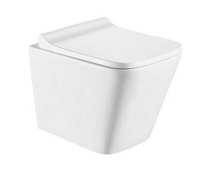 Подвесной унитаз CeramaLux 5171MW 34 x 49 x 36 см безободковый, сиденье DP, Soft Close, цвет белый матовый, крышка микролифт