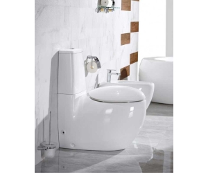 Напольный унитаз CeramaLux 2451 39 х 72 х 95 см безободковый, сиденье DP, Soft Close, белый