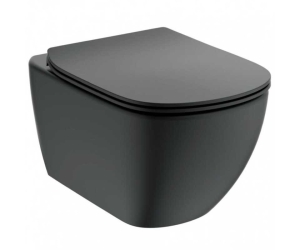 Подвесной унитаз Ideal Standard Tesi Silk Black AquaBlade без сиденья, черный матовый, T0079V3