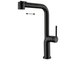 Смеситель для кухонной мойки BelBagno, с выдвижным изливом, черный матовый, BB-LAM60-NERO