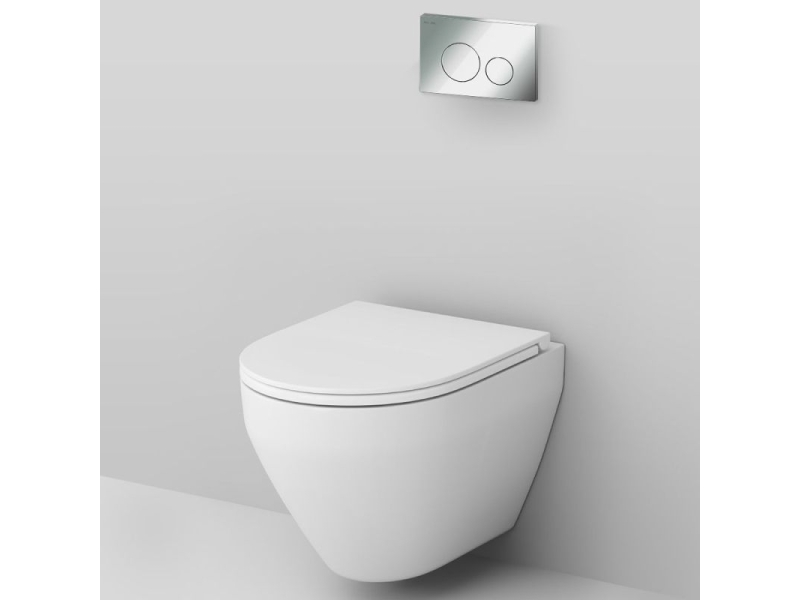Купить Инсталляция Am.Pm Spirit V2.0, IS49051.701700 с безободковым унитазом Spirit V2.0 FlashClean, клавиша Pro L глянцевый хром, крышка микролифт