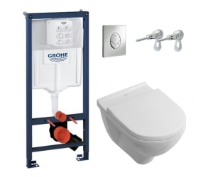 Инсталляция Grohe с унитазом Villeroy&Boch O.novo 5660 H101, сиденье микролифт, комплект