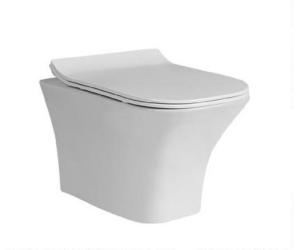 Подвесной унитаз CeramaLux 2615Е 34 x 48 x 35 см безободковый, сиденье DP, Soft Close, белый
