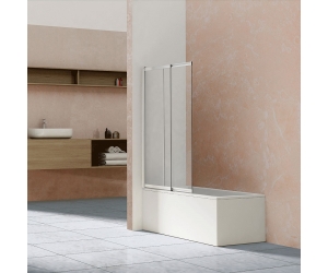 Душевая шторка на ванну Vincea 100 x 145 см, стекло прозрачное, профиль хром, VSB-1E100CL